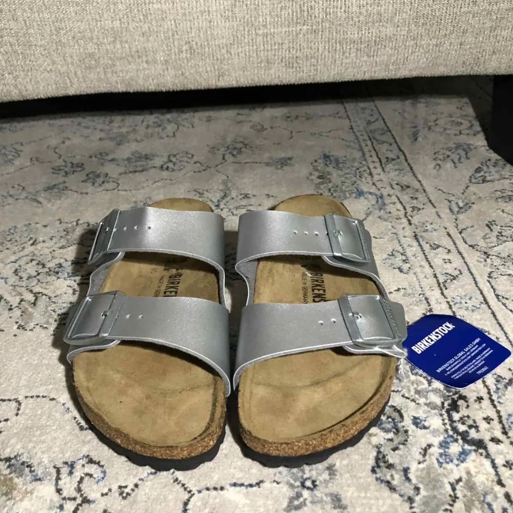 Birkenstock Arizona Silver Birko Flor
